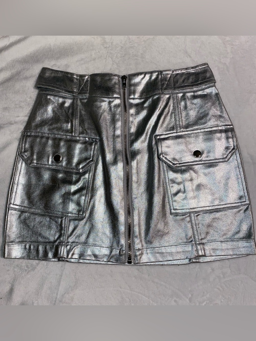 NWT F21 Metallic Silver Skirt
